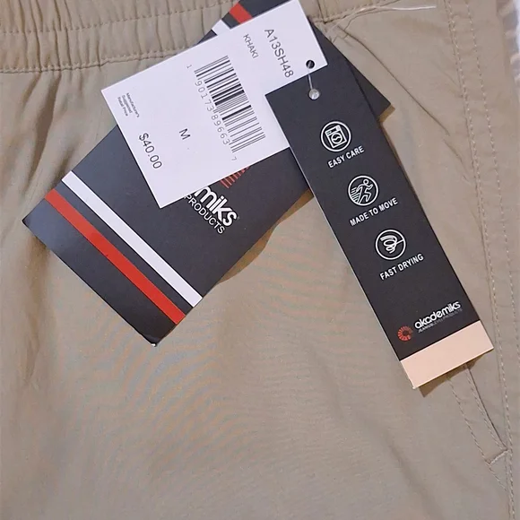 Akademiks Men's Beige Flat Front Shorts - Picture 3 of 8